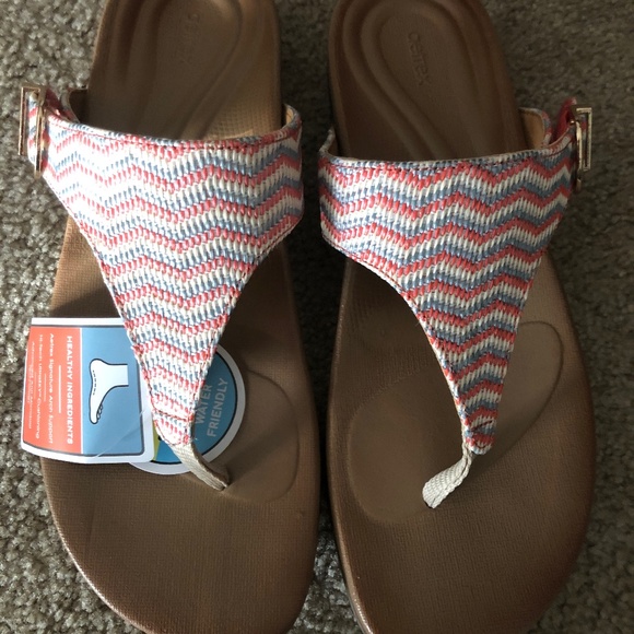 Multicolored, adjustable thong sandals - Picture 1 of 4